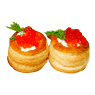 Корзинка с красной икрой